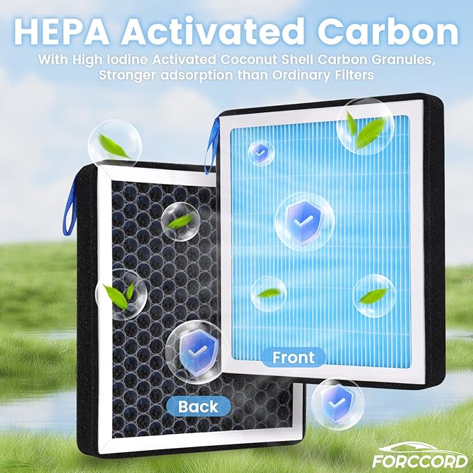 2-Pack HEPA Cabin Air Filter Fits for Toyota Camry/Corolla/4Runner Sienna Tundra RAV4 Lexus RX350 Activated Carbon Cabin Filter Replacement CF10285 Car Accessories