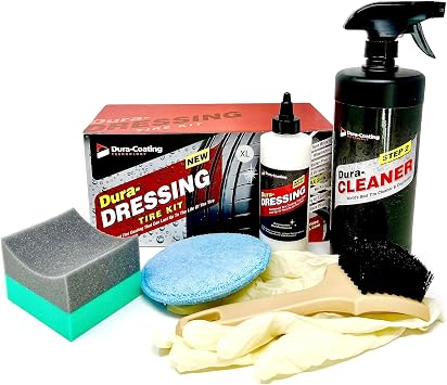 Dura-Dressing XL Total Tire Kit - Double Size Car Kit - Tire Dressing, Cleaning and Restoration Kit for Cars - High Glos