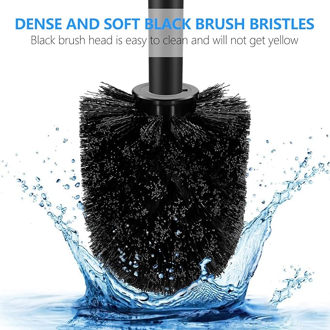 SetSail Toilet Brush, Compact Size Toilet Bowl Brush and Holder Toilet Brushes for Bathroom with Stainless Steel Handle Toilet Cleaner Brush with Durable Scrubbing Bristles, Splash-Proof