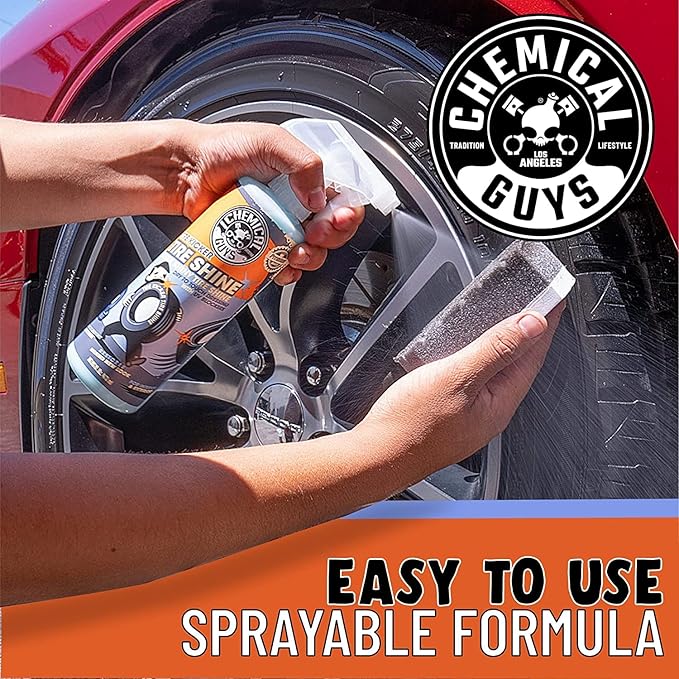 Chemical Guys Tire Kicker Sprayable Extra Glossy Tire Shine (Works on Rubber, Vinyl & Plastic) Safe for Cars, Trucks, Motorcycles, RVs & More, Extra Large Size 32 fl oz