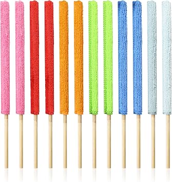 12 Pcs Microfiber Detail Duster Sticks Fan Cleaning Brush Crevice Cleaning Tool AC Vent Cleaner Mini Split Cleaning Kit 