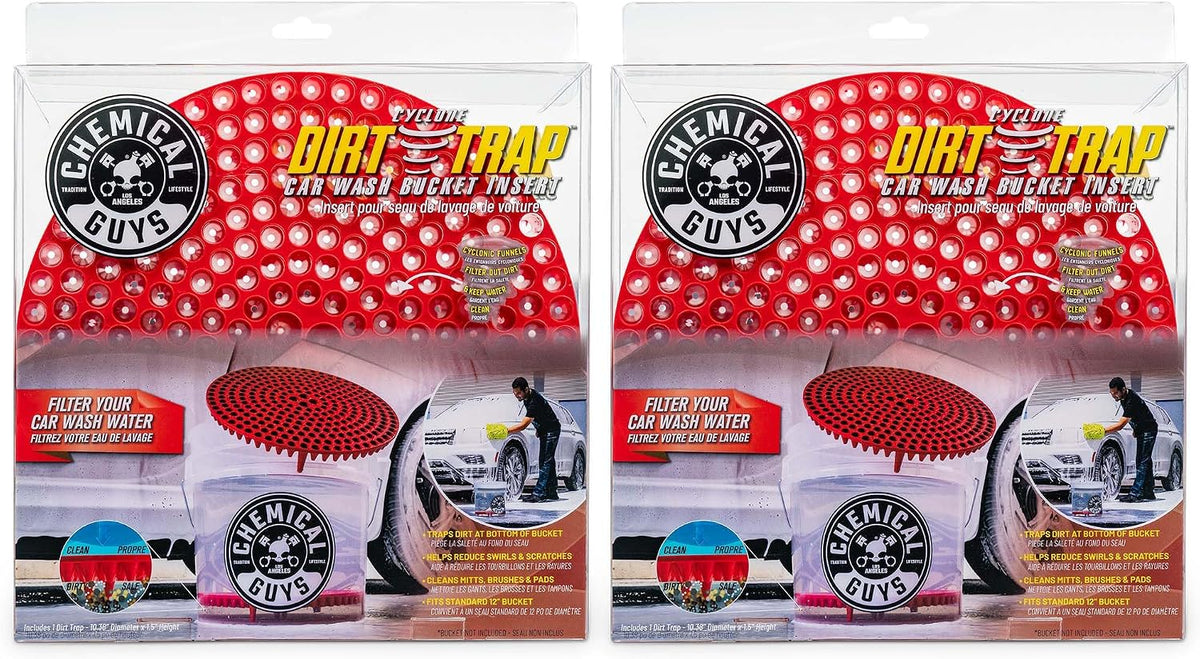 Cyclone Dirt Trap Car Wash Bucket Insert, Red, 12 in, 2 Pack