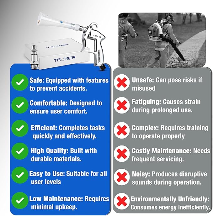 Premium Tornado Air Blow Gun with Nozzle Car Interior cleaning Quickly Blasts Dirt and Dust Dryer Vent Cleaner Wash Kit Hose Car Detailing Supplies Turbo Tool Works with Air Compressor P 6-9.2 Bar
