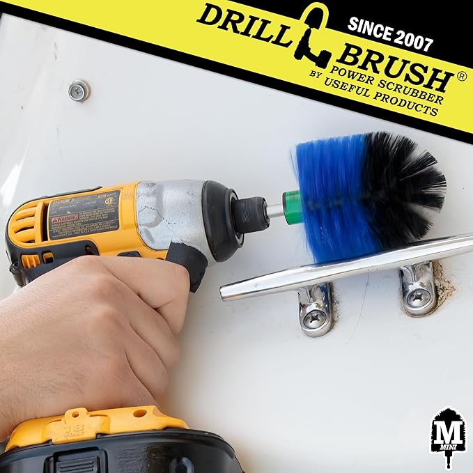 Cleaning Supplies - Scrub Brush - Boat Accessories - Drill Brush - Hull Cleaner - Algae - Barnacles - Boat - Kayak - Canoe - Carpet Cleaner - Vinyl - Deck Brush - Fiberglass - Fishing Boat - Pontoon