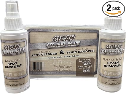 Stir Technologies Upholstery Cleaner Kit – 2-Pack Stain Removers for Couch, Sofa, Car Seats & Carpet – Targets Grease, F