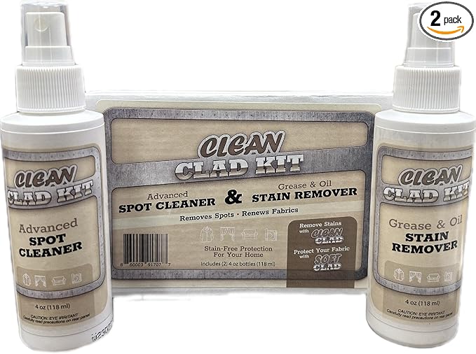 Stir Technologies Upholstery Cleaner Kit – 2-Pack Stain Removers for Couch, Sofa, Car Seats & Carpet – Targets Grease, F