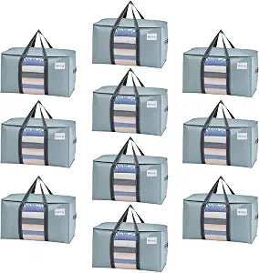 VENO 10 Pack Heavy Duty Moving Bags w/Clear Window,Extra Large Storage Bag