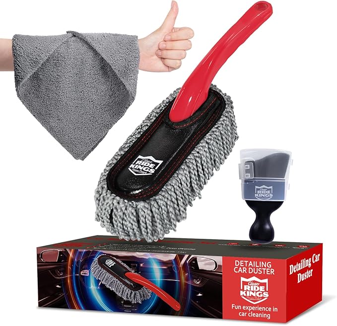 Car Detailing Kit - 3 Packs: Car Duster, Interior Cleaning Brush, Microfiber Towels | Detail Tools