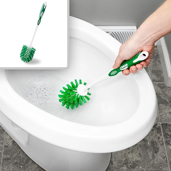 Libman Designer Bowl Brush and Caddy - 2 Pack - Toilet Brush and Holder Set, Non-Scratch, Bathroom Brush, Hygenic Caddy with Drying Slits