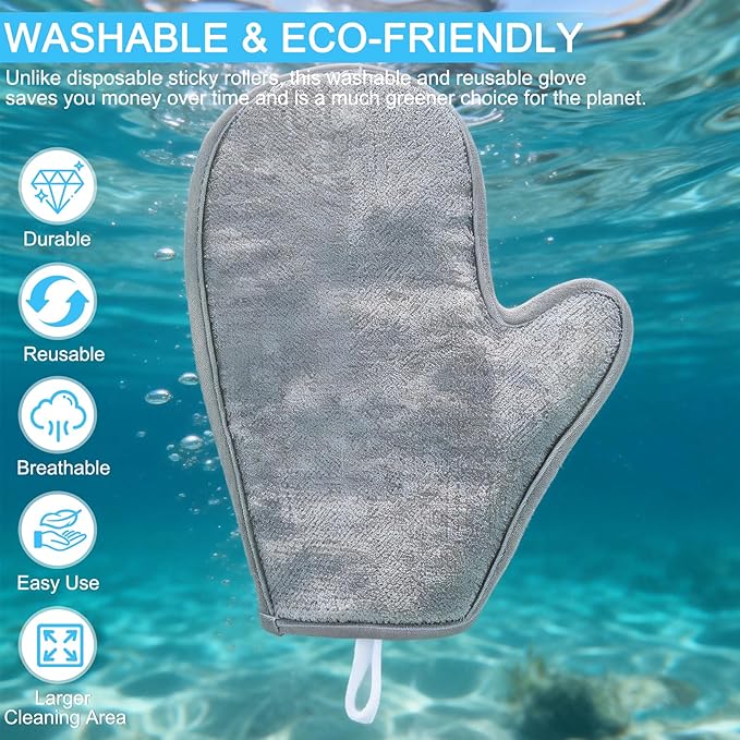EXPAWLORER Pet Hair Removal Glove for Dogs & Cats, Washable Reusable Electrostatic Magic Brush Pet Hair Remover Glove, Upgraded Fur Removal Tool Grooming for Carpet Couch Sofa Clothing Car Seat, S
