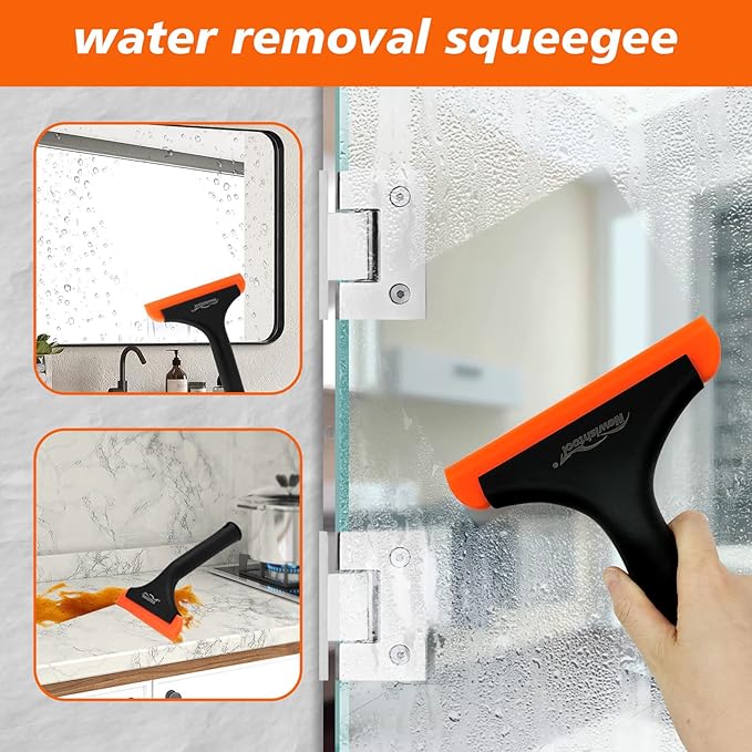NEWISHTOOL All-Purpose Small Silicone Squeegee for Car & Home Cleaning, 3 Pack Window Tint Scraper for Car Windshield, Shower Bathroom Glass Door Washing