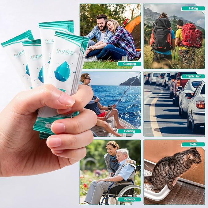 Lemon Portable Toilet Gel, Poo Gel for Potty, Camping Toilet Powder for Bucket, Eco Absorbent Gelling, Portable Urine Packets for Outdoor Recreation Supplies (Lemon-30 Packets, 10g of each)