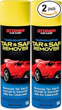 Stoner Car Care 91154-2PK Tarminator Tar, Sap, and Asphalt Remover – Fast Acting Tar and Sap Remover for Cars – Clear Co