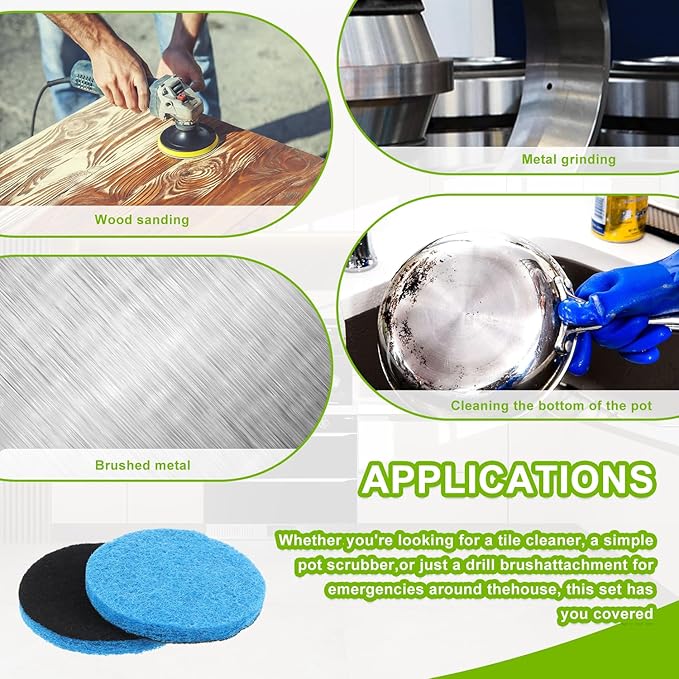16pcs Microfibre Pads Power Scrubber Pads Set Electric Scrubber Replacement Scouring Pads fit for Dremel Versa Scouring Pads,Blue