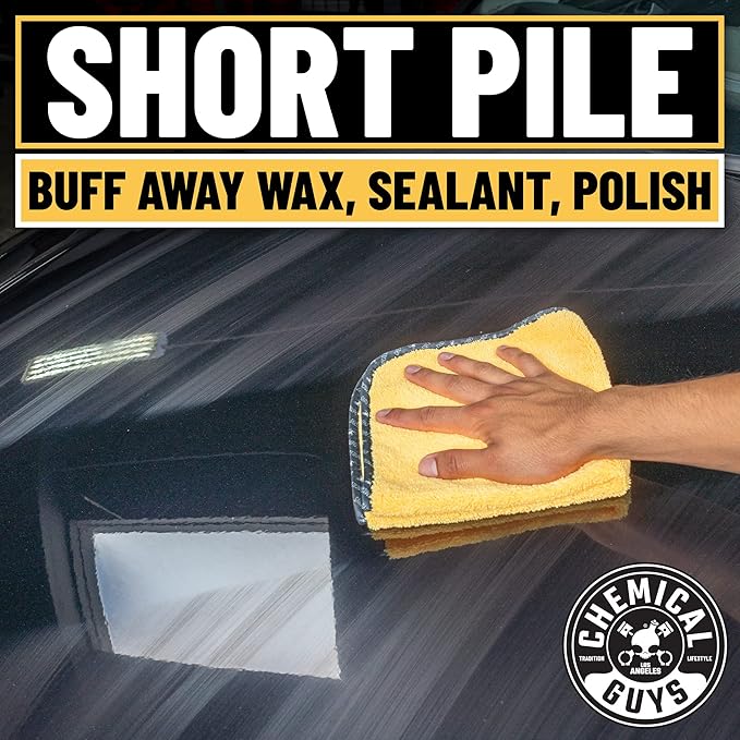 Chemical Guys Professional Grade Premium Microfiber Towels for Cars, Gold, 16" x 16", Ultra-Soft and Scratch-Free Car Detailing Cloths for Trucks, Motorcycles, and More - 3 Pack