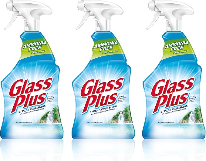 Glass Plus Glass Cleaner, 32 fl oz Bottle, Multi-Surface Glass Cleaner (Pack of 3)