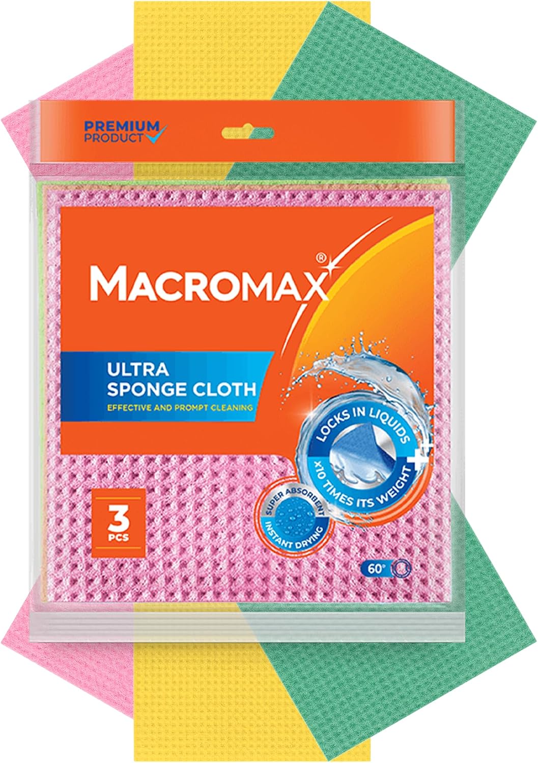 7"x7.9" Sponge Cloths 6 Pack, Absorbent Kitchen