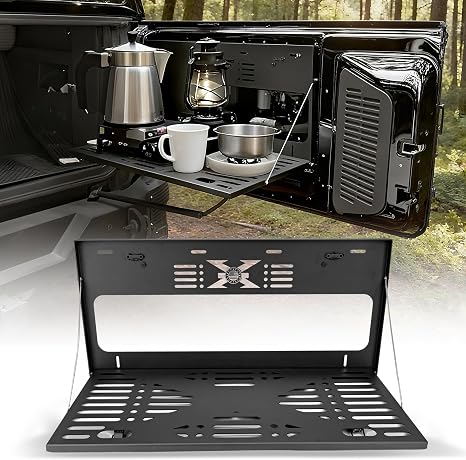 X-Style Tailgate Table for Ford Bronco 2/4 Door 2021-2025, US Flag No-Drill Drop Down Rear Cargo Shelf, Rattle-Free Tact