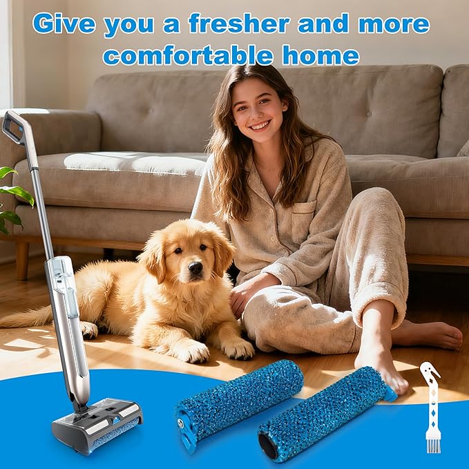 WW200 WW201 WW205 Brush Roller Replacement Parts Compatible with Shark Hydroduo Cordless Wet Dry Hard Floor Cleaner with Dirt-Reveal Technology, 2 HydroDuo Brushrolls, 1 Cleaning Brush, XSKBRSHRL200