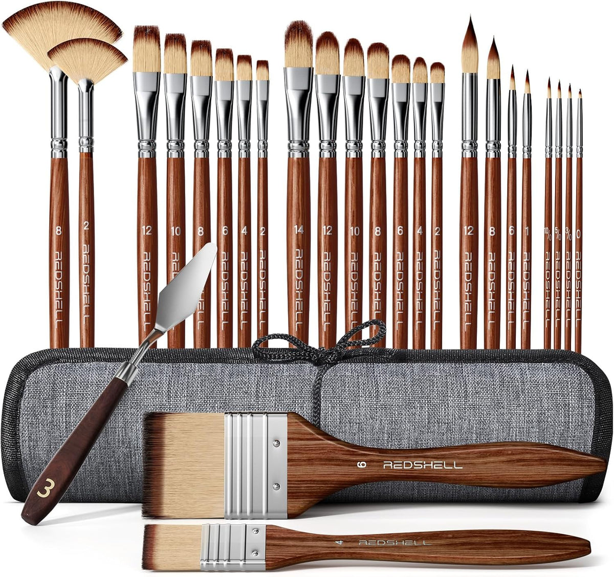 27pcs Paint Brush Set, Acrylic Oil Painting Brushes for Artists