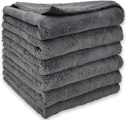 Edgeless Microfiber Towels for Cars, Super Soft Car Drying Towel, Microfiber Cleaning Cloth, 550GSM Premium Water Absorb