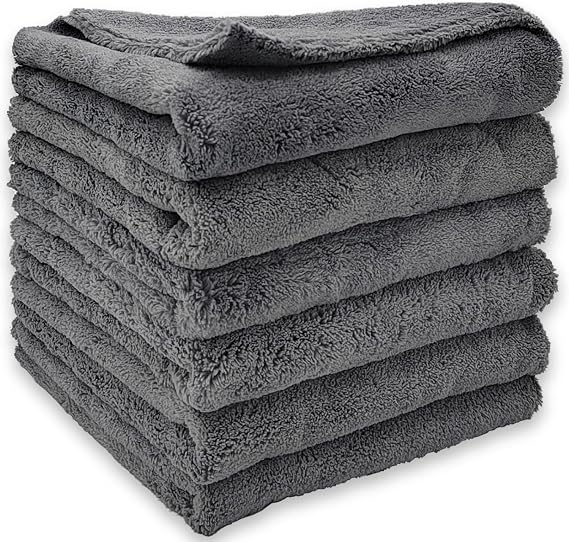 Edgeless Microfiber Towels for Cars, Super Soft Car Drying Towel, Microfiber Cleaning Cloth, 550GSM Premium Water Absorb