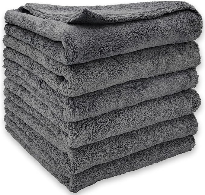 Edgeless Microfiber Towels for Cars, Super Soft Car Drying Towel, Microfiber Cleaning Cloth, 550GSM Premium Water Absorb
