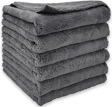 Edgeless Microfiber Towels for Cars, Super Soft Car Drying Towel, Microfiber Cleaning Cloth, 550GSM Premium Water Absorb