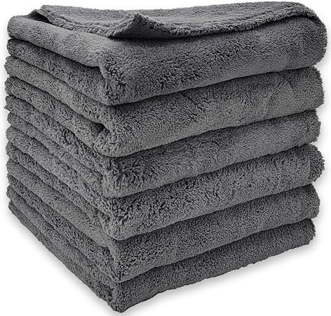 Edgeless Microfiber Towels for Cars, Super Soft Car Drying Towel, Microfiber Cleaning Cloth, 550GSM Premium Water Absorb