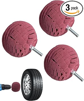 Polishing Ball for Drill, 3 Inch High Density Sponge Buffing Pad, 1/4 Inch Universal Shank for Car Detailing Automotive Wheel Metal Waxing Polishing, 3 Pack - Cleanova
