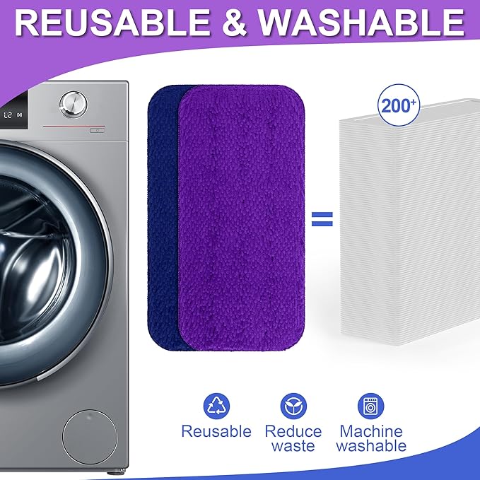 Aifacay Reusable Mop Pads Refills Compatible with Swiffer Wet Jet, 6 Pack Wet Pads Refill Microfiber Wet Dry Use Replacement Heads for Swiffer WetJet 11" Mop Types of Floor Cleaning