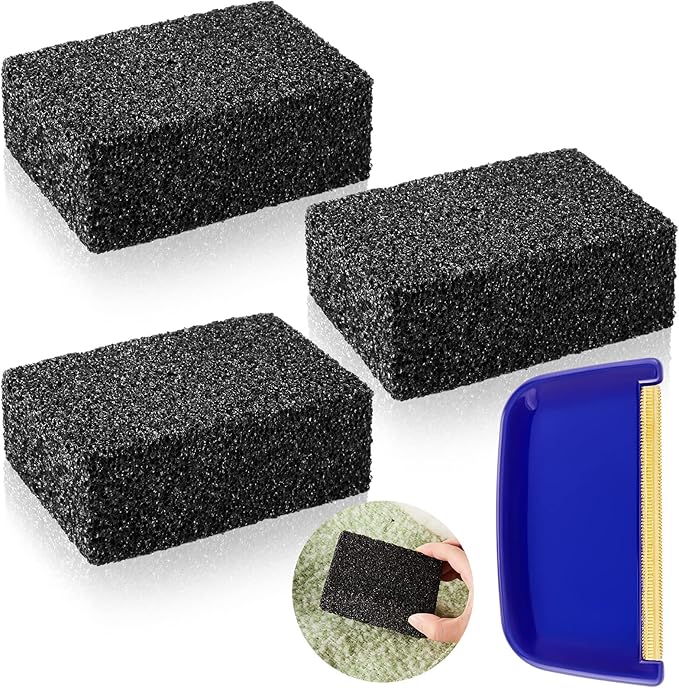 4 Pcs Sweater Pill Remover Fuzz Defuzzer Remover Stone Lint Remover Tools for Sweater Pilling Removal Fuzz Lint Remover, Black, 3.9 x 2.8 x 1.6 Inch