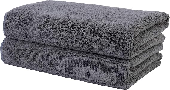 POLYTE 340 GSM Quick Dry Microfiber Hair Salon Towel, 20x40 in, 2 Pack