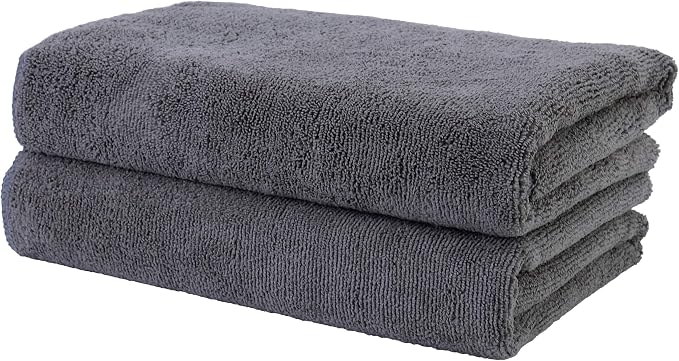 POLYTE 340 GSM Quick Dry Microfiber Hair Salon Towel, 20x40 in, 2 Pack