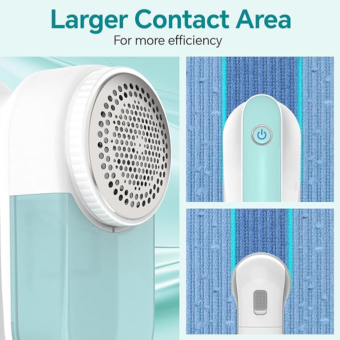 BEAUTURAL Fabric Shaver and Lint Remover, Rechargeable Sweater Defuzzer with 2 Speeds, 1 Replaceable 6-Leaf Blade, Remove Fuzz, Lint Balls, Pills, Bobbles for Clothes and Furniture