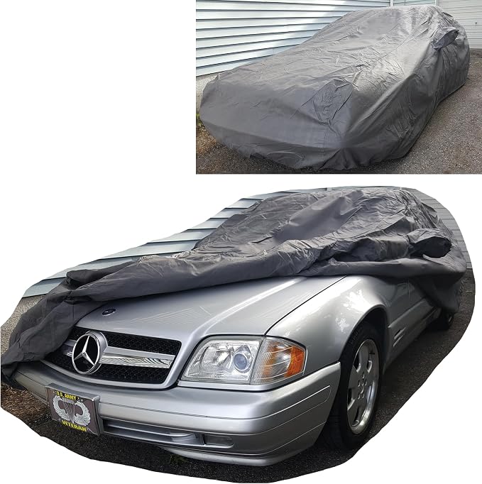 All Weather Waterproof car Cover Good for rain Snow uv Protection dust Compact Coupe Mustang XLR F-Type 370z SL550 GR Su