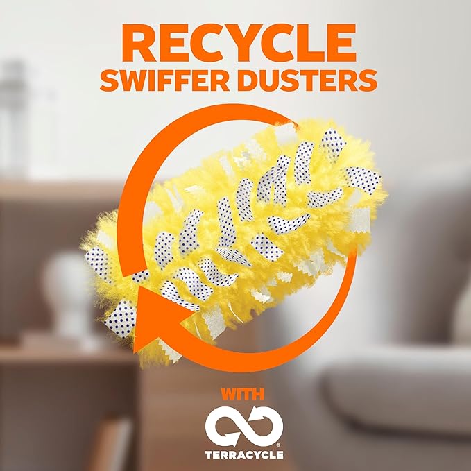 Swiffer Duster Kit with 3 ft Extendable Handle, Dusters for Cleaning, Set Includes 1 Extension Pole and 12 Heavy Duty Dusting Refills Dust Cleaner, Long Extended Wand for Ceiling Fans and Walls