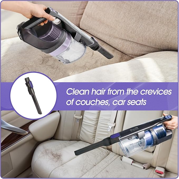 Vacuum Crevice Tool Brush Replacement Parts Compatible with Shark Pet Cordless Stick IX141 IZ162H IZ163H IZ362H IZ562H IZ140 IZ142 UZ145 Removable two-in-one Tool Brush Attachments for D-Shaped Vacuum