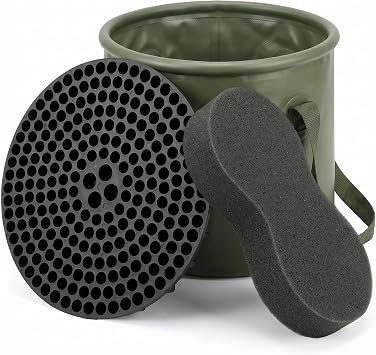 3-Piece Swirl-Free Car Wash Kit Dirt Trap Insert Collapsible Bucket Sponge