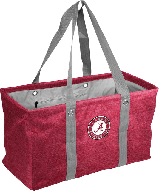 Logo Brands NCAA Alabama Crimson Tide Unisex Crosshatch Picnic Caddy – Multipurpose Oversized Tote with Reinforced Handles, Team Logo, and Interior Pocket