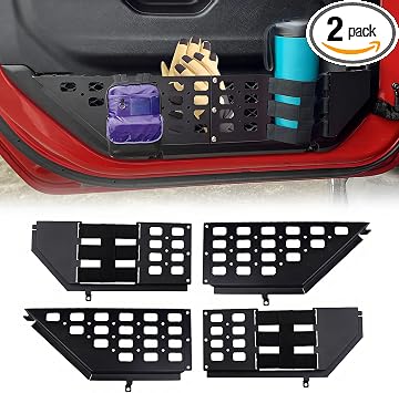 Front Door Storage Pockets with Cup Holders for 2018-2026 Jeep Wrangler