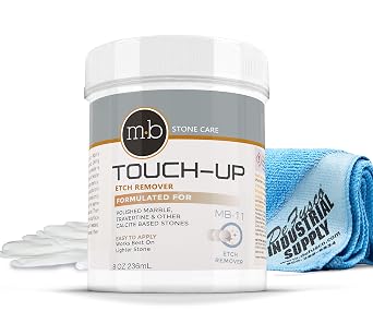 MB-11 Marble Polishing Powder with Microfiber Cloth and Gloves - Spot Polish Water Stains, Rings or Etches to Restore Ma