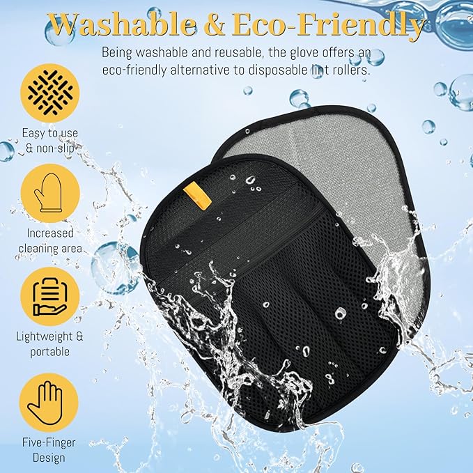 Pet Hair Removal Glove for Cats & Dogs, Upgrade 5-Finger Magic Brush Pet Hair Remover Tool, Electrostatic Reusable Grooming Mitt for Laundry, Couch, Carpet & Car Seat