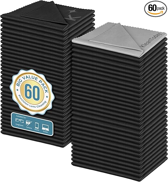 60 Pack Japanese-Style Premium Microfiber Glasses Cleaning Cloth Streak & Scratch-Free Lens Cleaning Cloth – Safe for Ey