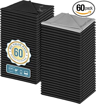 60 Pack Japanese-Style Premium Microfiber Glasses Cleaning Cloth Streak & Scratch-Free Lens Cleaning Cloth – Safe for Ey