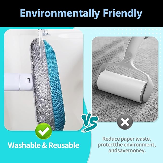 2pcs Pet Hair Removal Glove for Dogs & Cats – Upgraded Reusable Electrostatic Fur Remover Tool for Clothing, Furniture, Couch, Carpet, and Car Seats