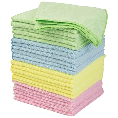 Stalwart Microfiber Cleaning Cloth Set - 24-Pack of Microfiber Towels for Cars, Home, and Kitchen - Lint-Free Absorbent 