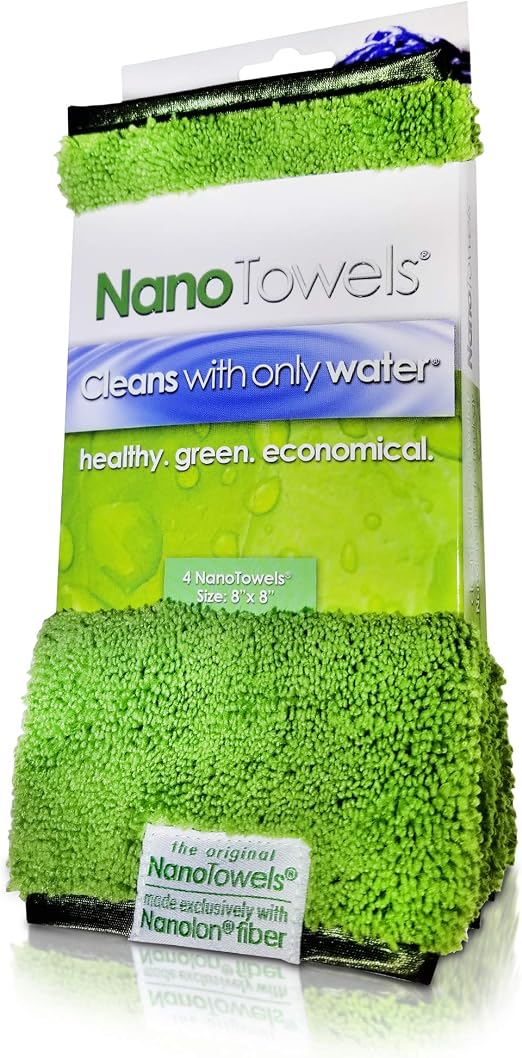 Life Miracle Nano Towels Minis - Amazing Eco Fabric that Cleans Virtually Any Surface with Only Water. Travel Size. No M