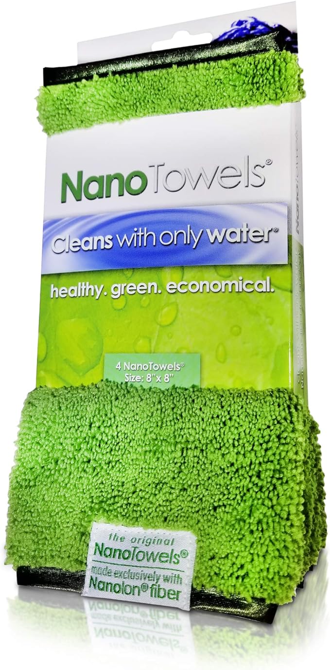 Life Miracle Nano Towels Minis - Amazing Eco Fabric that Cleans Virtually Any Surface with Only Water. Travel Size. No M