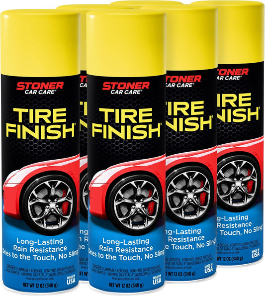 Tire Finish Tire Shine Spray, 12 oz, 91094 (Pack of 6) - Cleanova